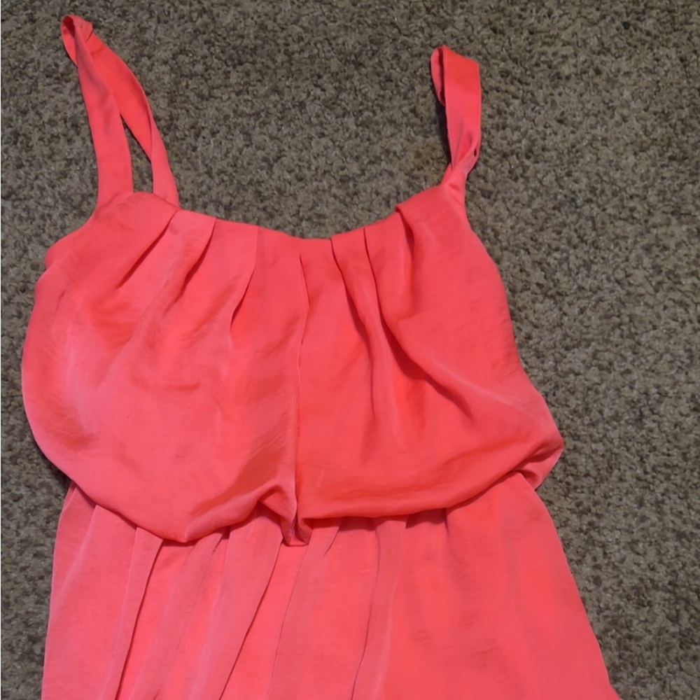 Elegant Coral Sleeveless Dress